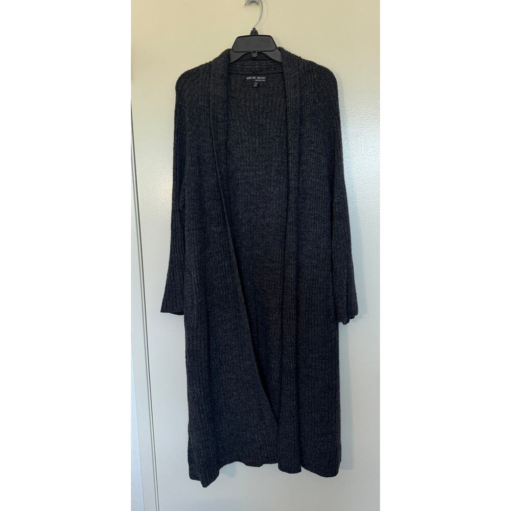 Barefoot Dreams Women's CozyChic Lite Knit Long Cardigan in Carbon Size S/M